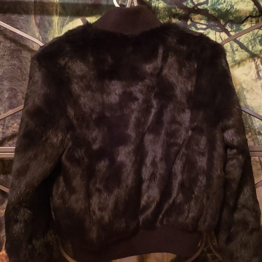 Eizzo Soft By Damselle Rabbit Fur Jacket - Picture 2 of 7